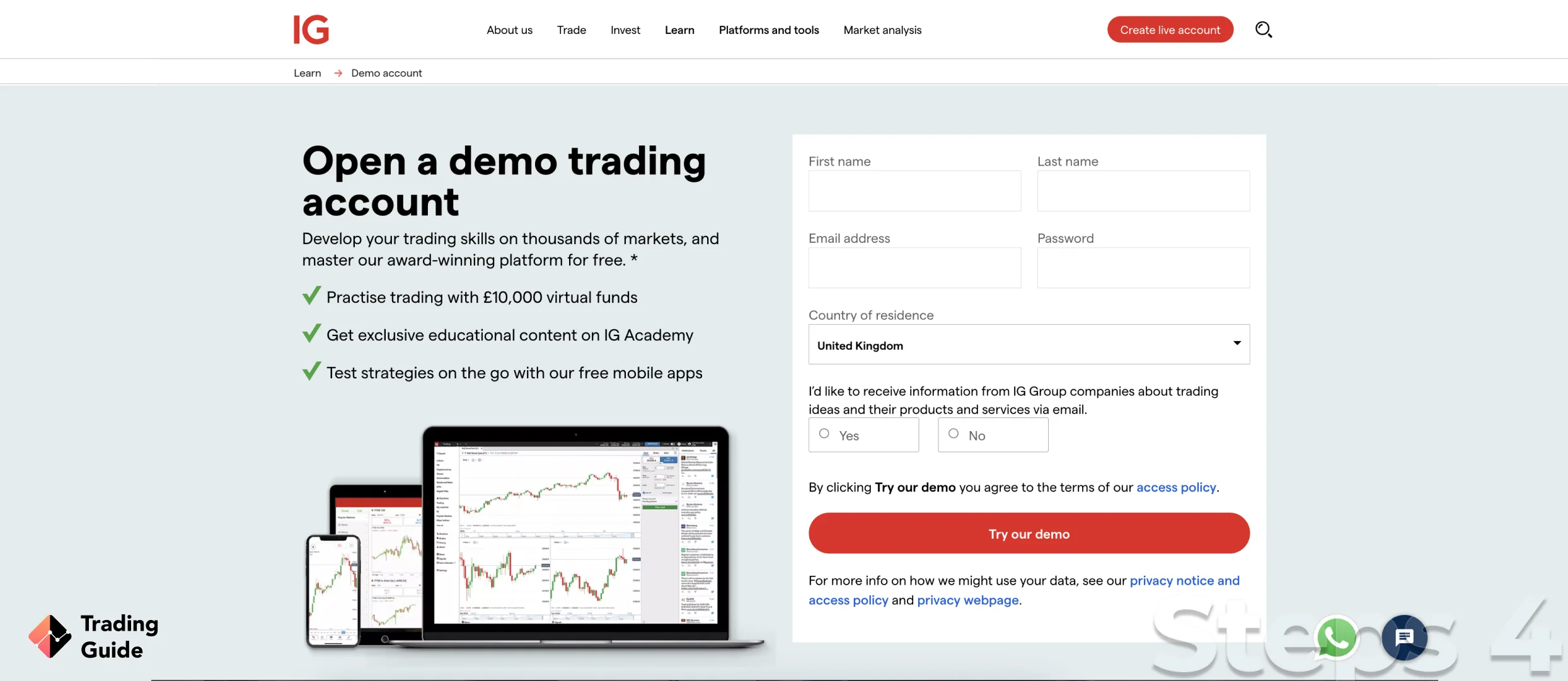 trading shares with ig markets step 4