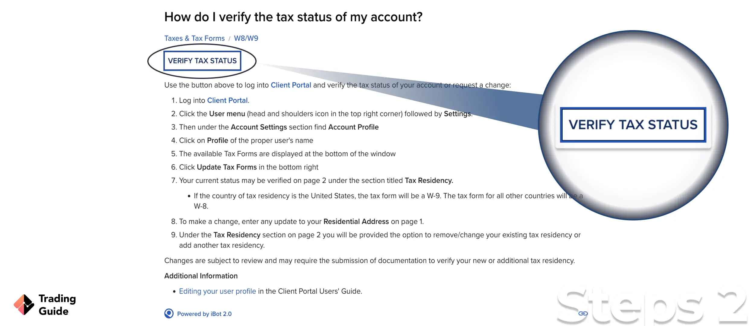 verification process on ig markets step 2