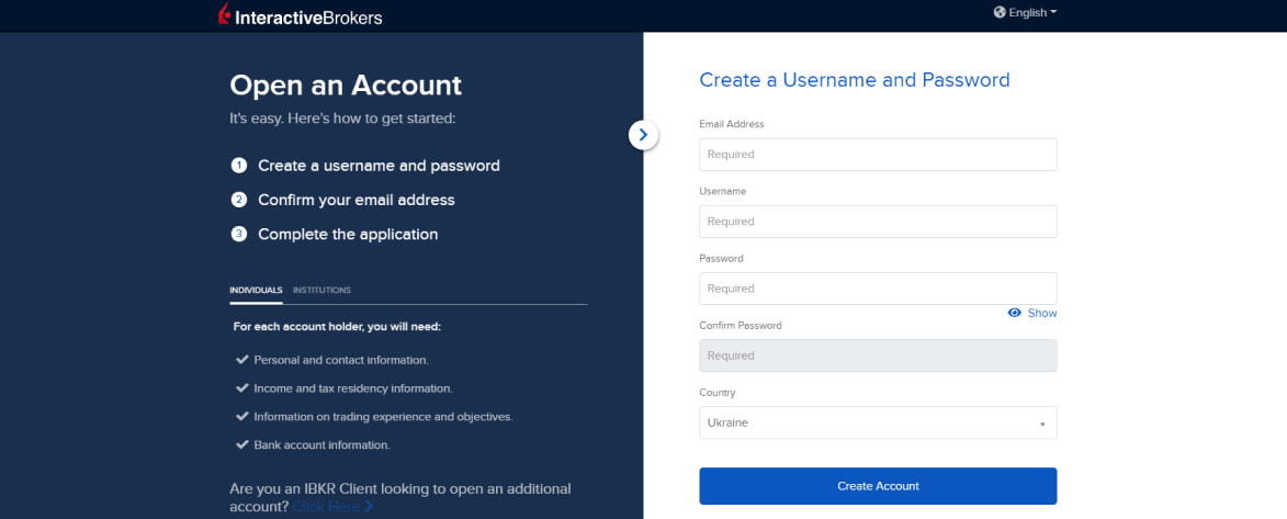 Open a Trading Account on IBKR