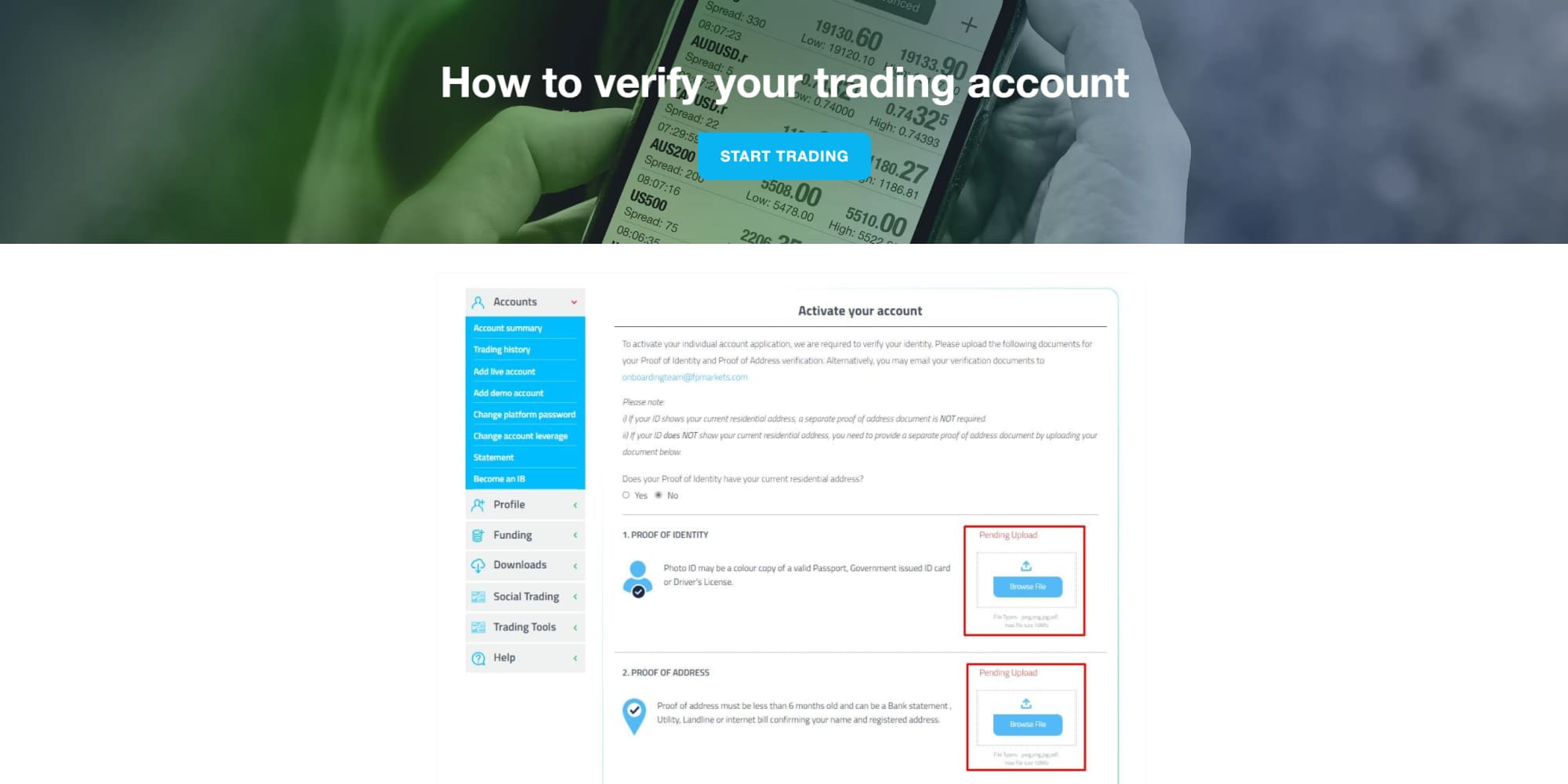 participate in account verification