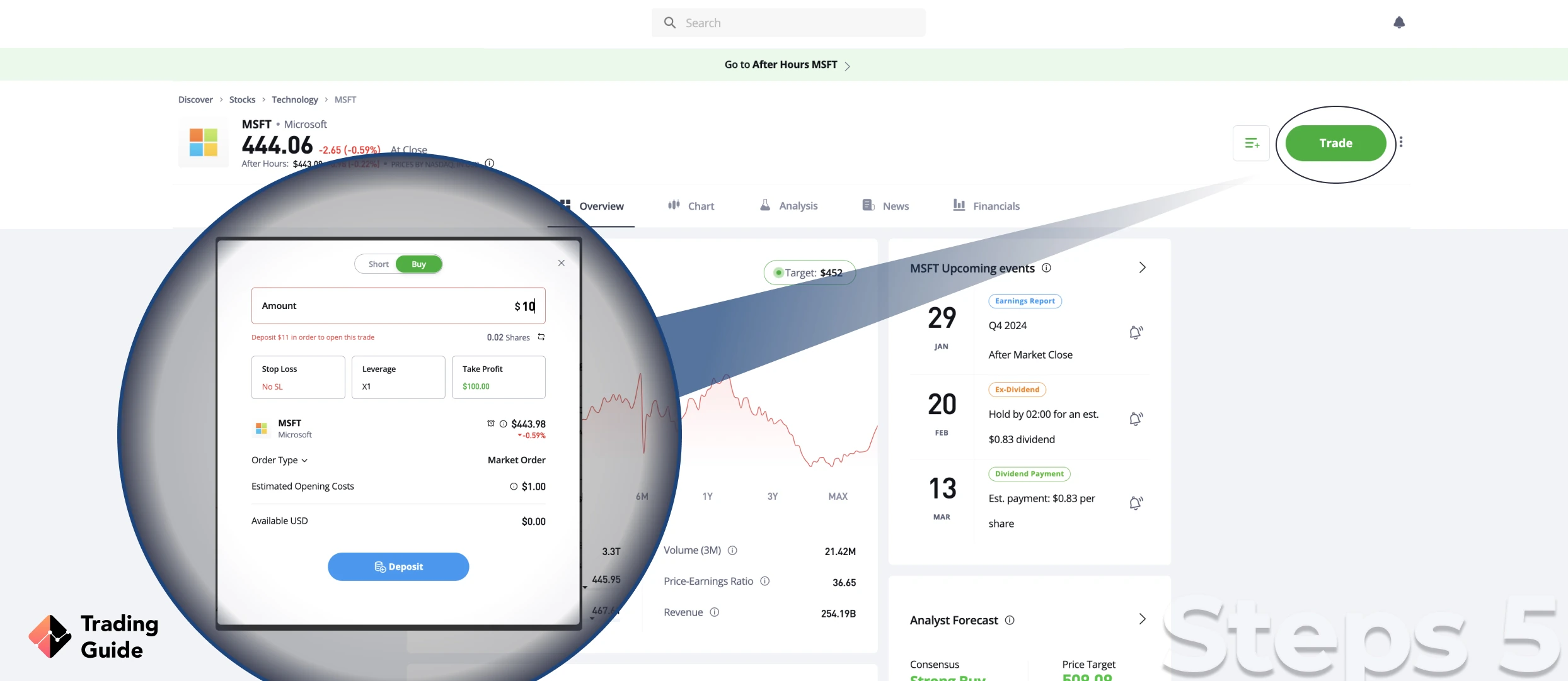 start trading microsoft stock step 5